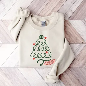 Merry Christmas Nurse Sweatshirt – Holiday Stethoscope Tree