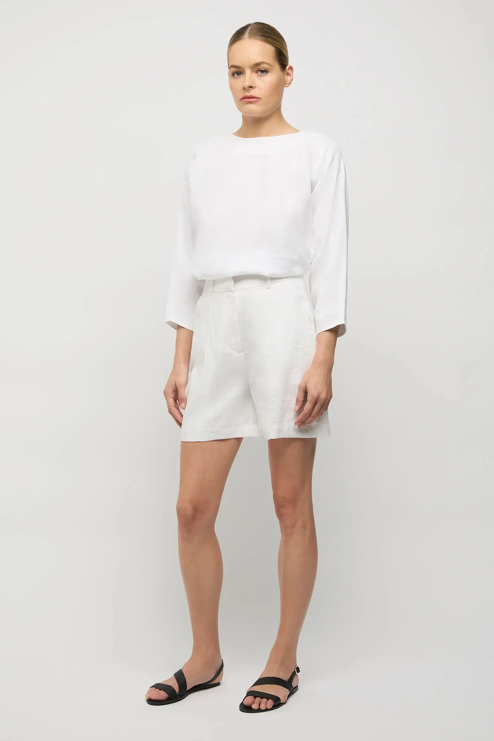 Mica Ramie Tie Top in White