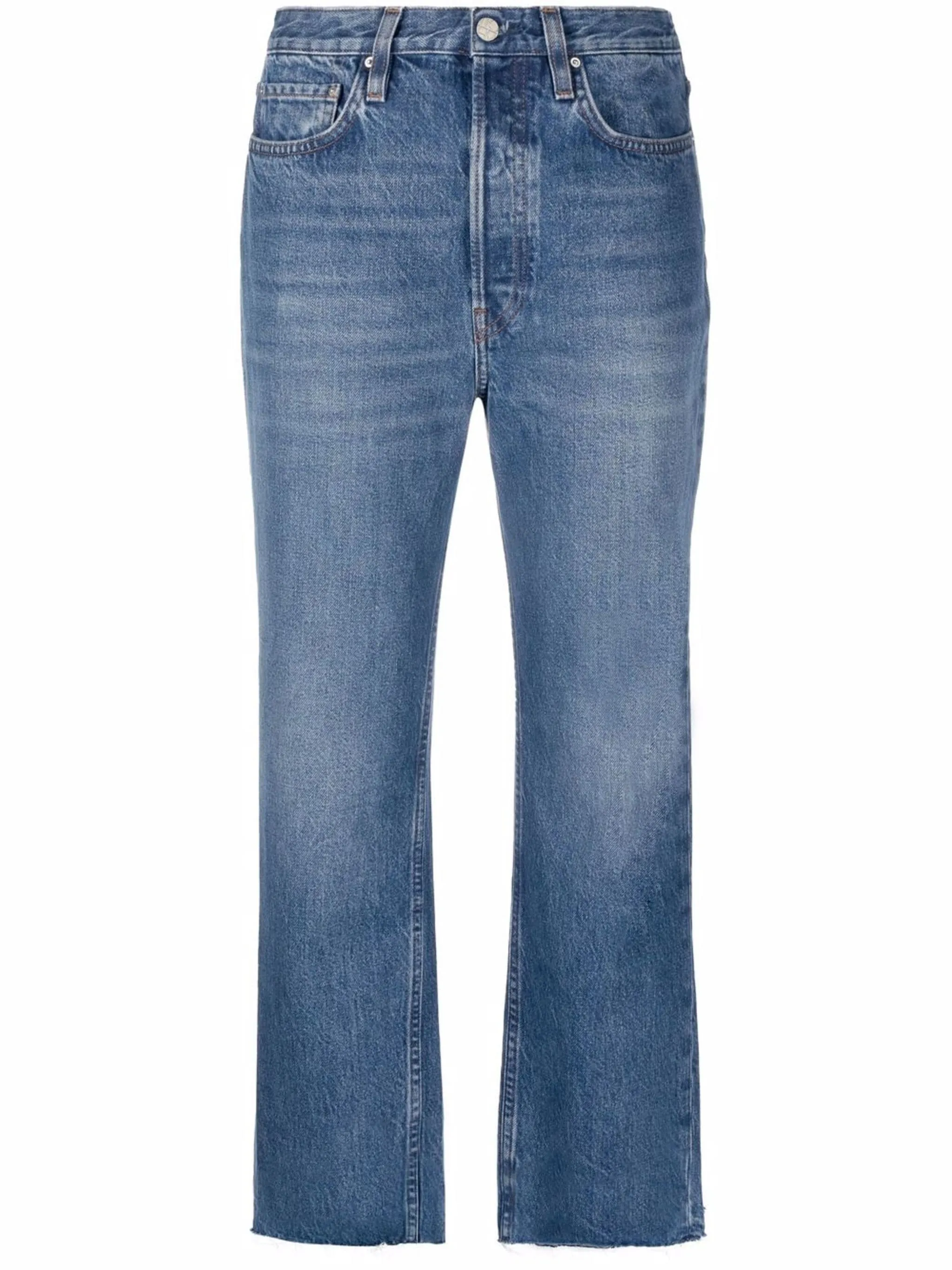 Mid Blue Straight-Fit Jeans