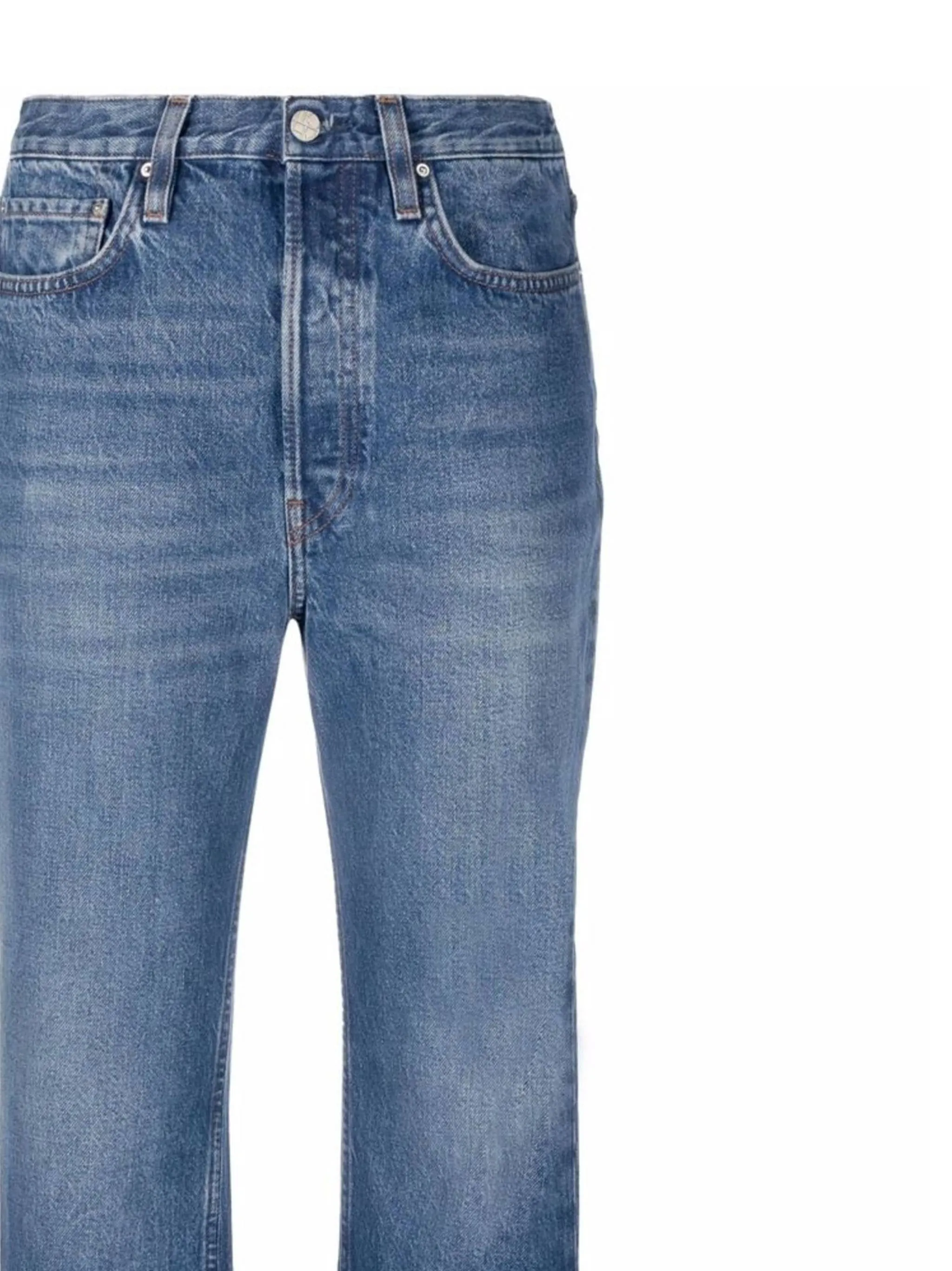 Mid Blue Straight-Fit Jeans