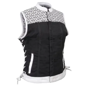 Milwaukee Leather MDL4050 Women's 'Skelly' Black with White Motorcycle