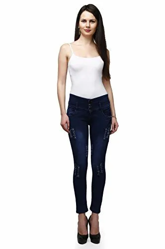 Miss Wow High Waist Denim Jeans for Women (BLU1060_BLUE_32)