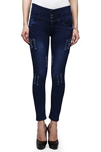 Miss Wow High Waist Denim Jeans for Women (BLU1060_BLUE_32)