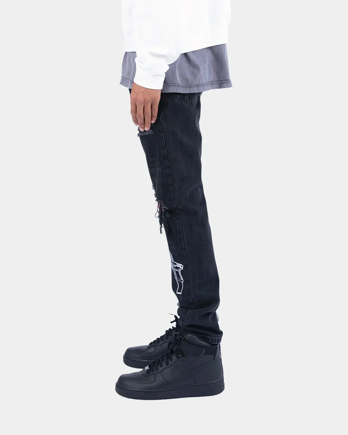 MNML D267 Split Wash V3 Denim Jeans Blue/Black