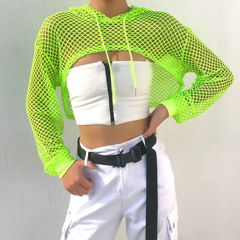 Neon Extreme Cropped Hoodie