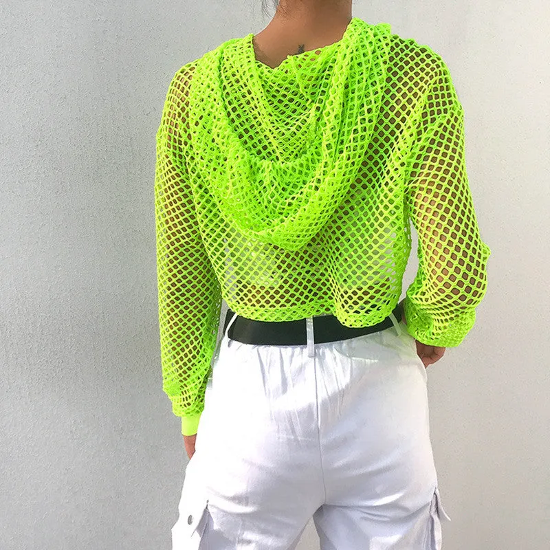 Neon Extreme Cropped Hoodie