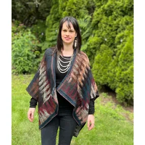 NEW ! In Style Regular Poncho in Morocco Brick colors   Free Bag