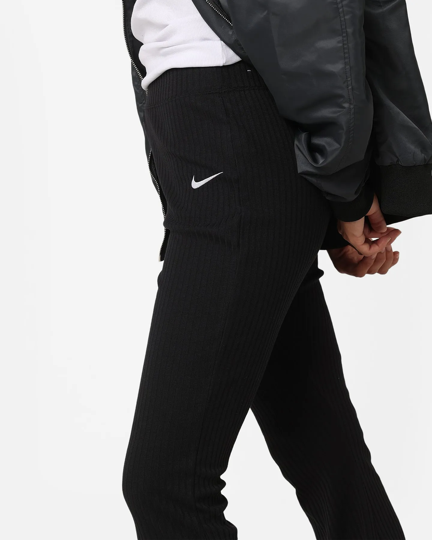 Nike Women's Sportswear Ribbed Jersey Pants Black/White