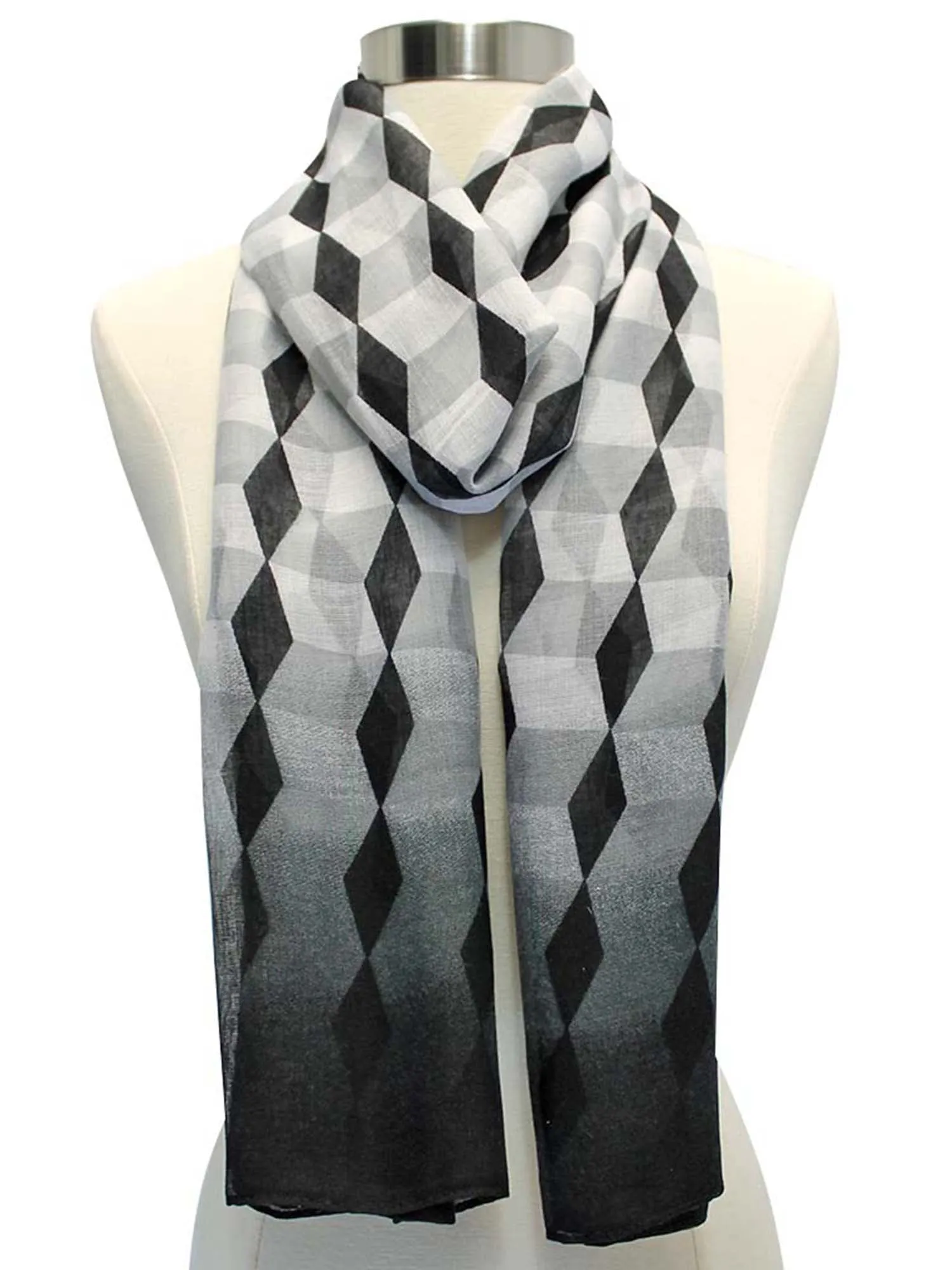 Ombre Diamond Print Scarf Wrap