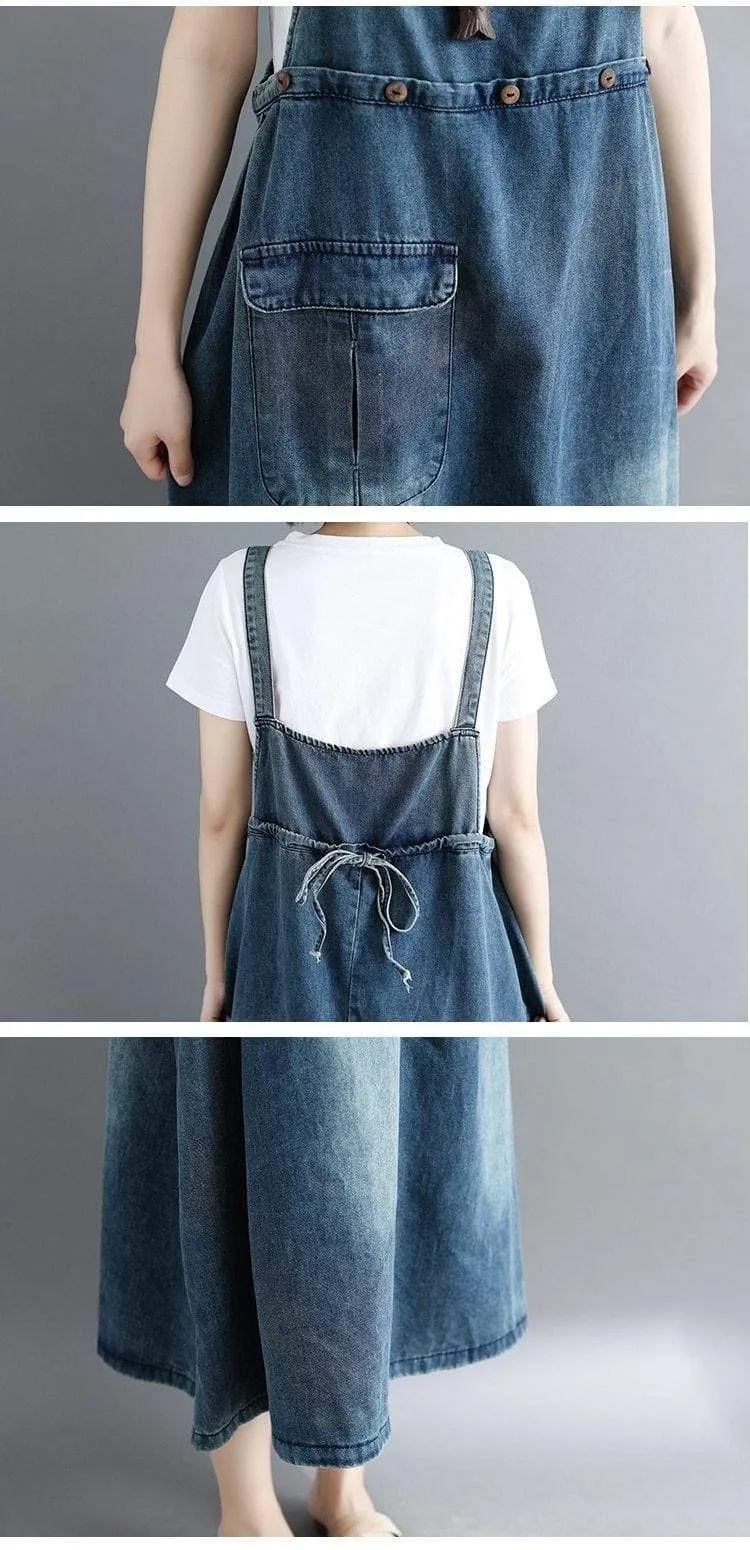 Oversized Denim Overall Dress