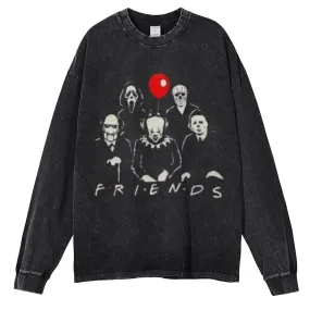 Oversized Vintage Washed Friends Graphic Sweatshirt