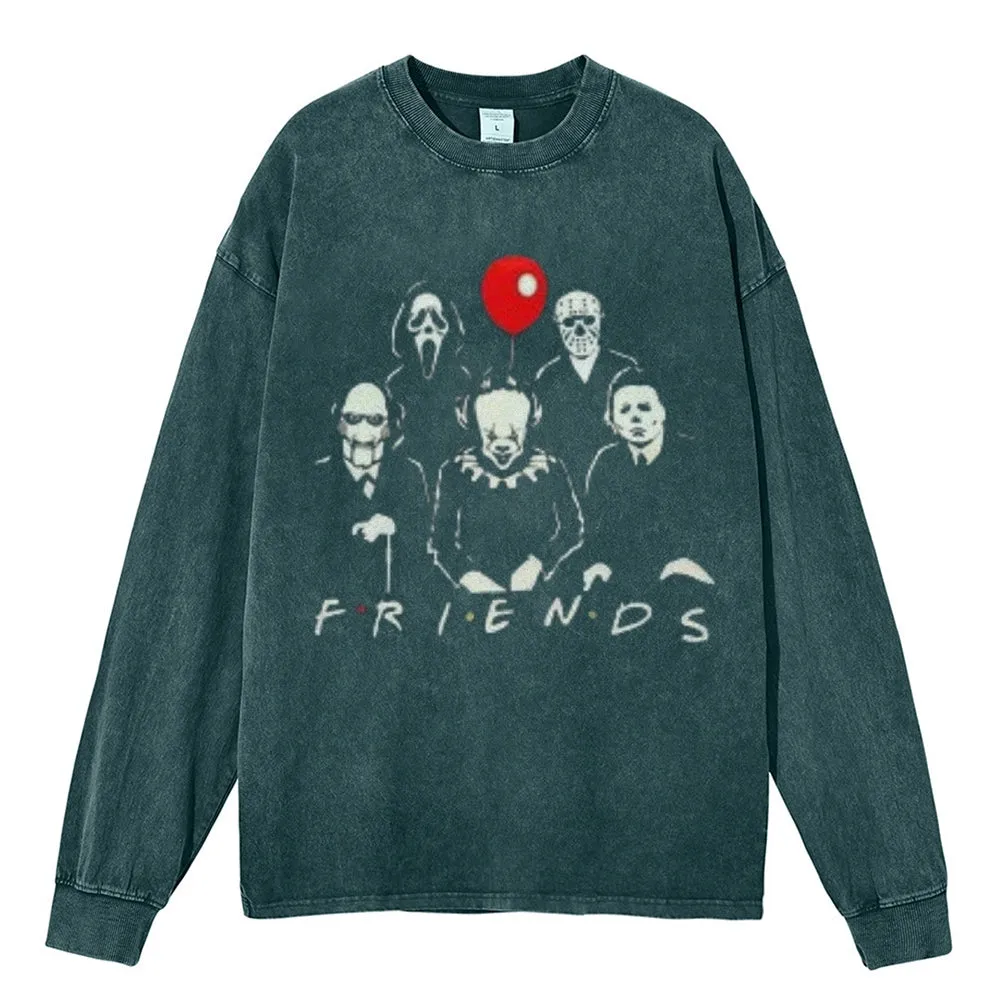 Oversized Vintage Washed Friends Graphic Sweatshirt