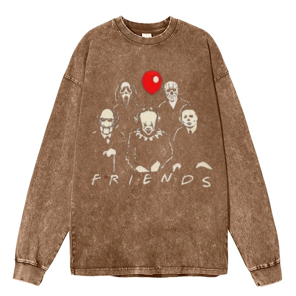 Oversized Vintage Washed Friends Graphic Sweatshirt