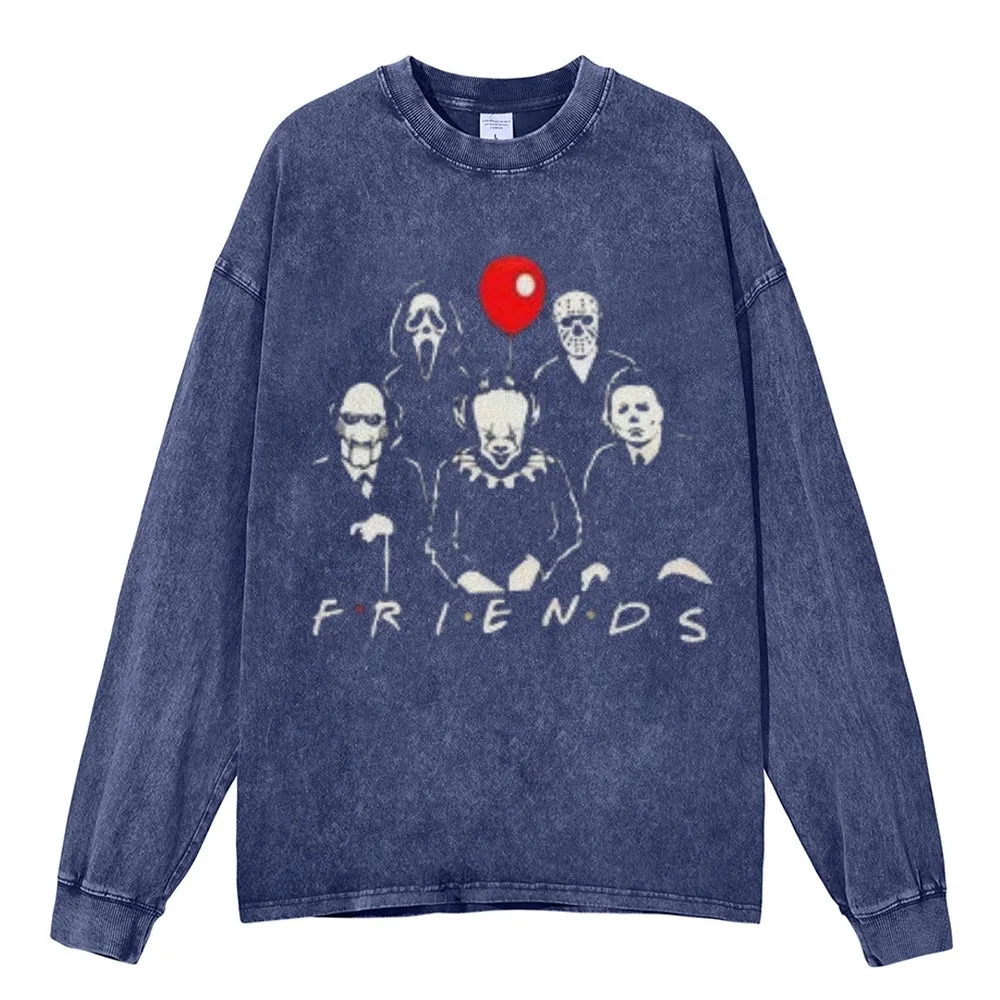 Oversized Vintage Washed Friends Graphic Sweatshirt