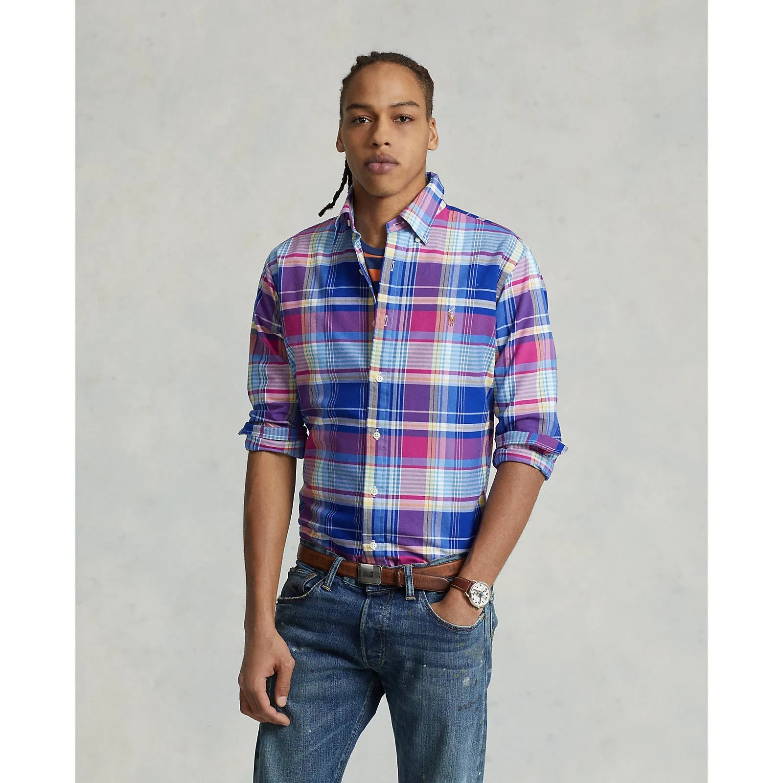 Oxford Shirt - Check - Blue, Pink-Red, Multi