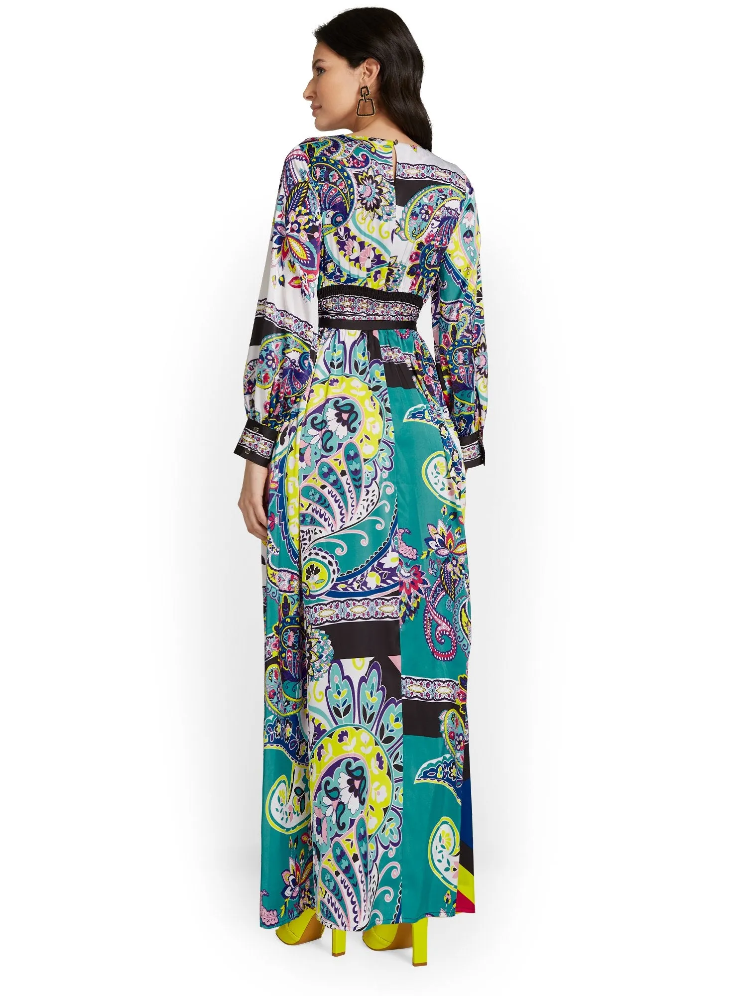 Paisley Wrap Maxi Dress