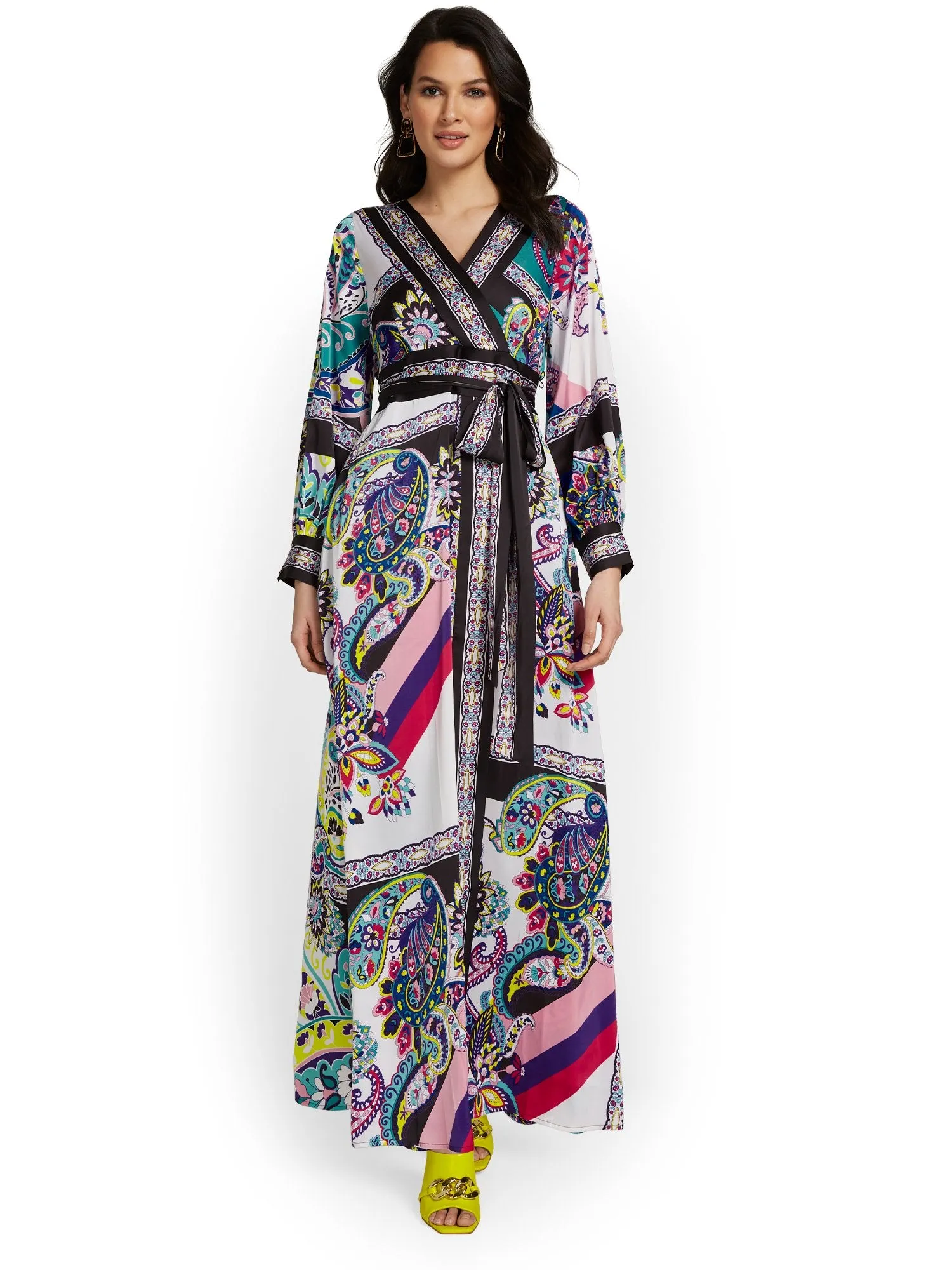 Paisley Wrap Maxi Dress