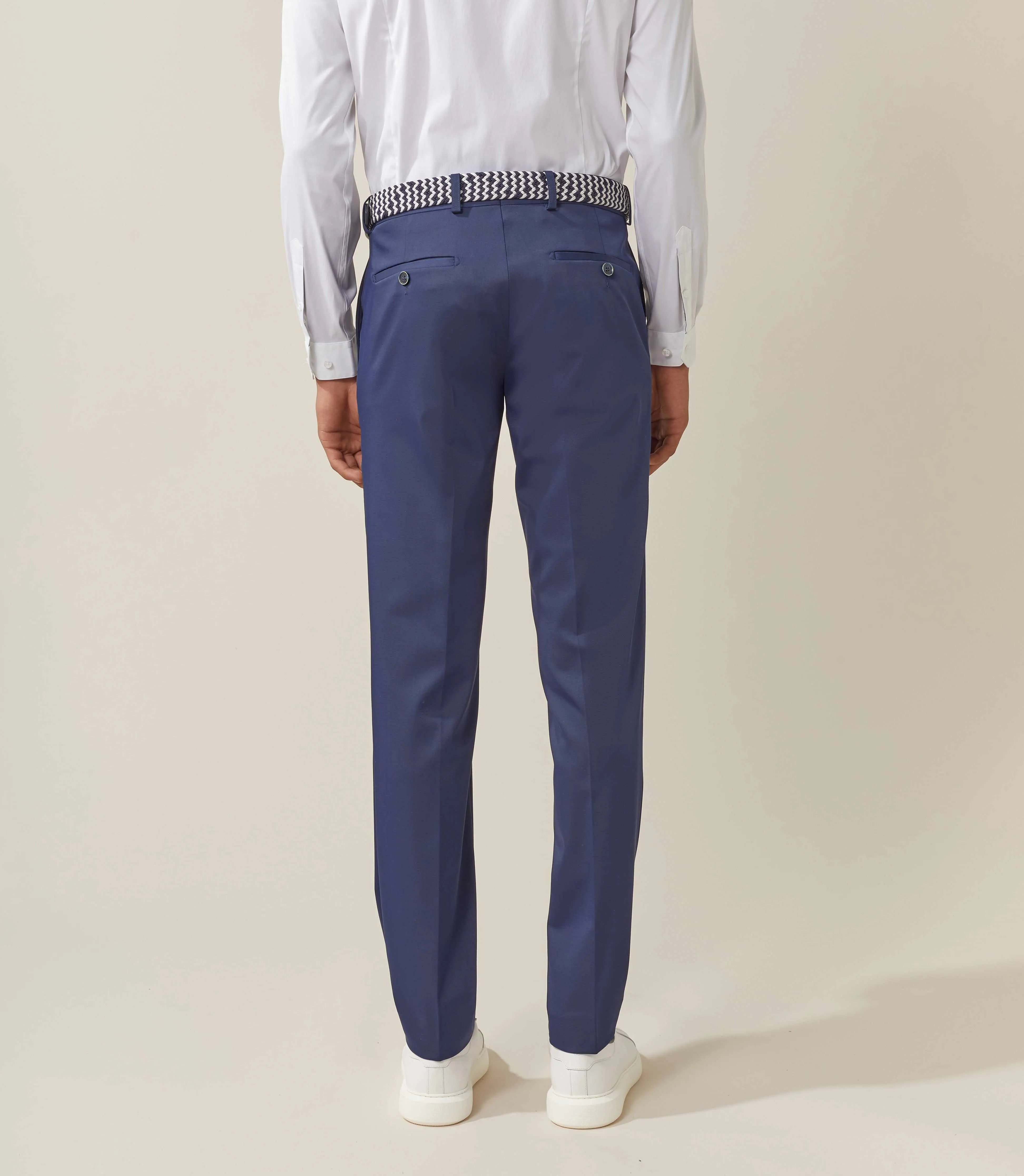 Pantalon ville tissu bleu "Inaco"