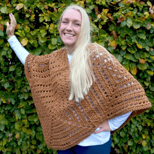 PATTERN: Granny Square Poncho - 4 Squares