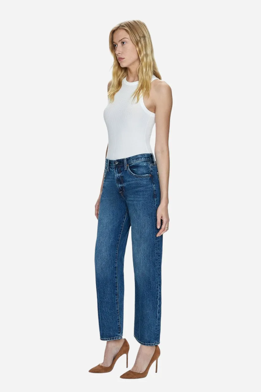 Pistola Lexi Mid Rise Bowed Straight Jeans in Artisan