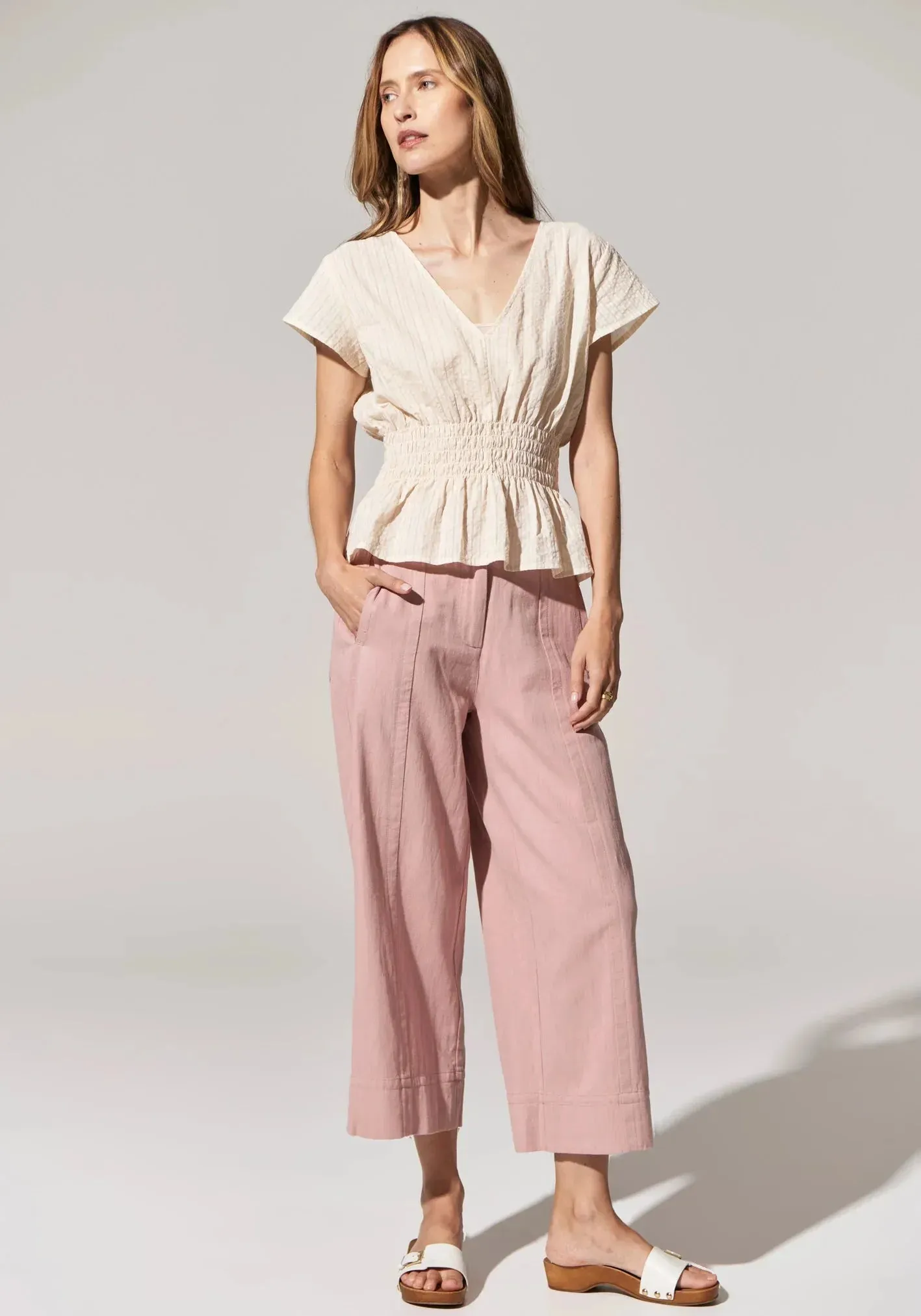 POL Miley Crop Pant in Rose