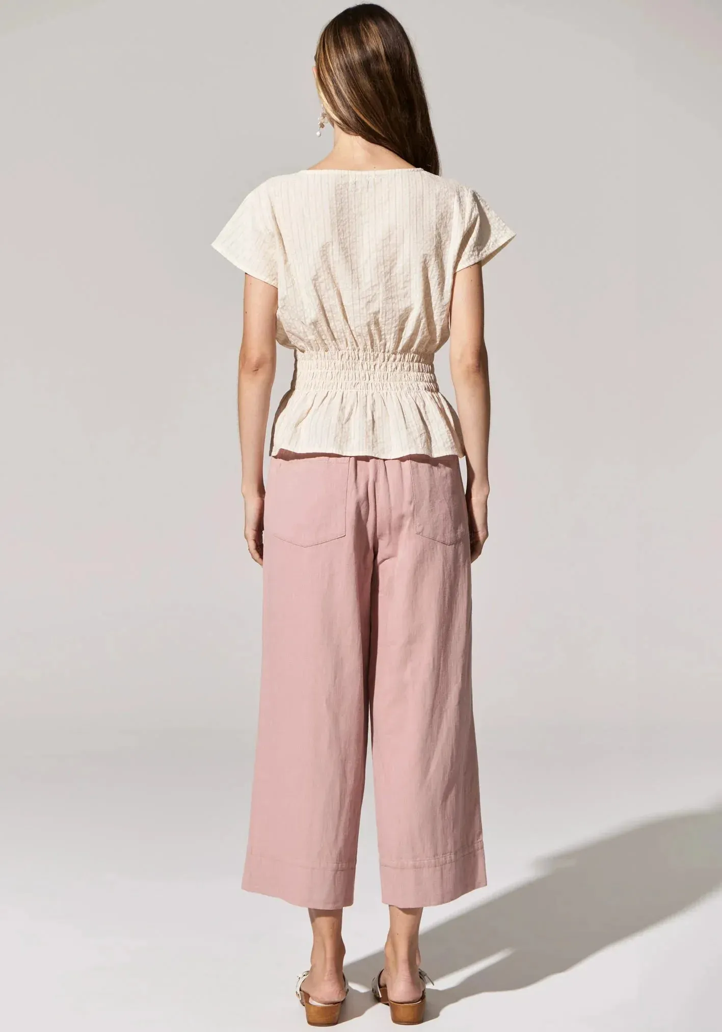 POL Miley Crop Pant in Rose