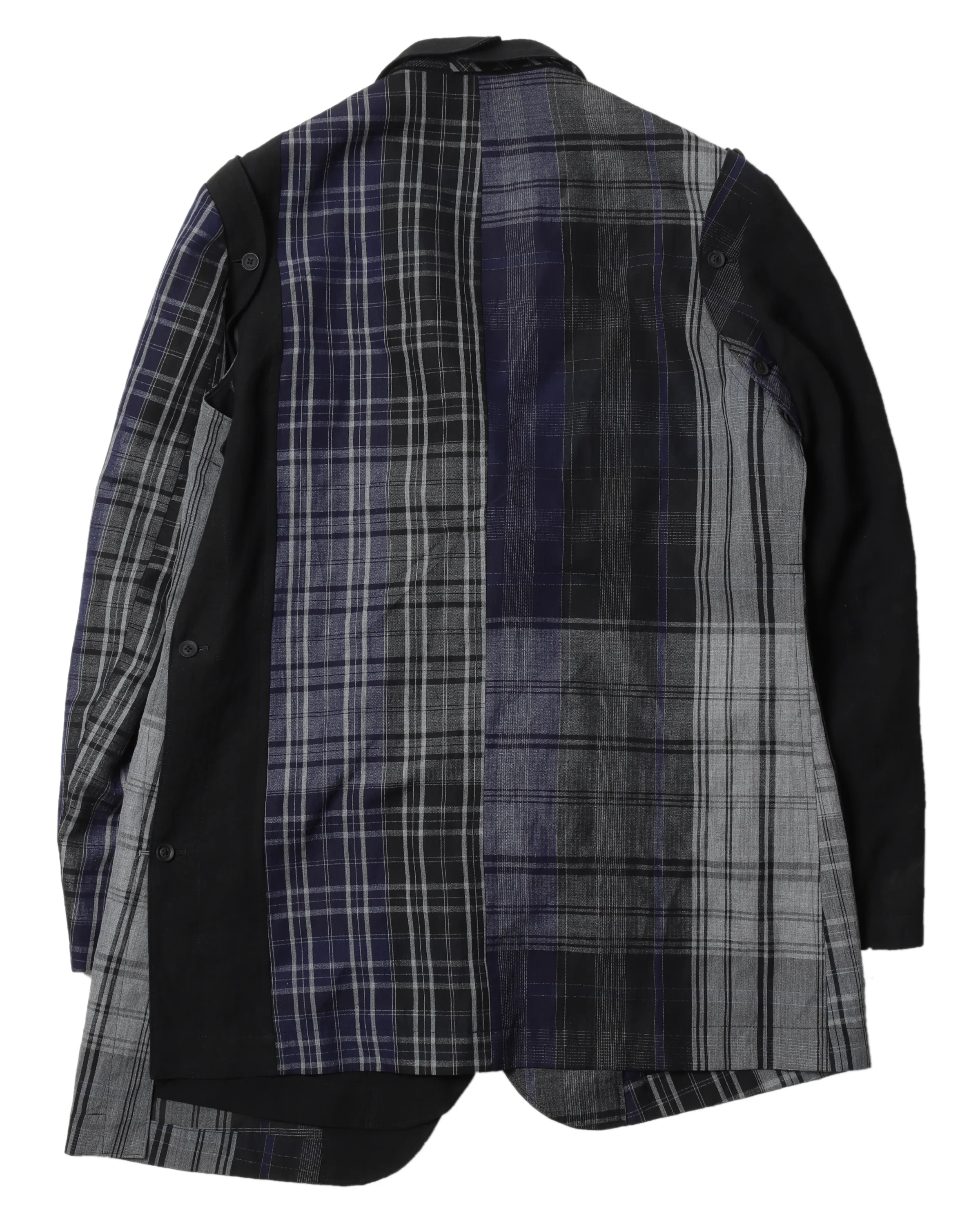 Pour Homme Asymmetric Plaid Blazer