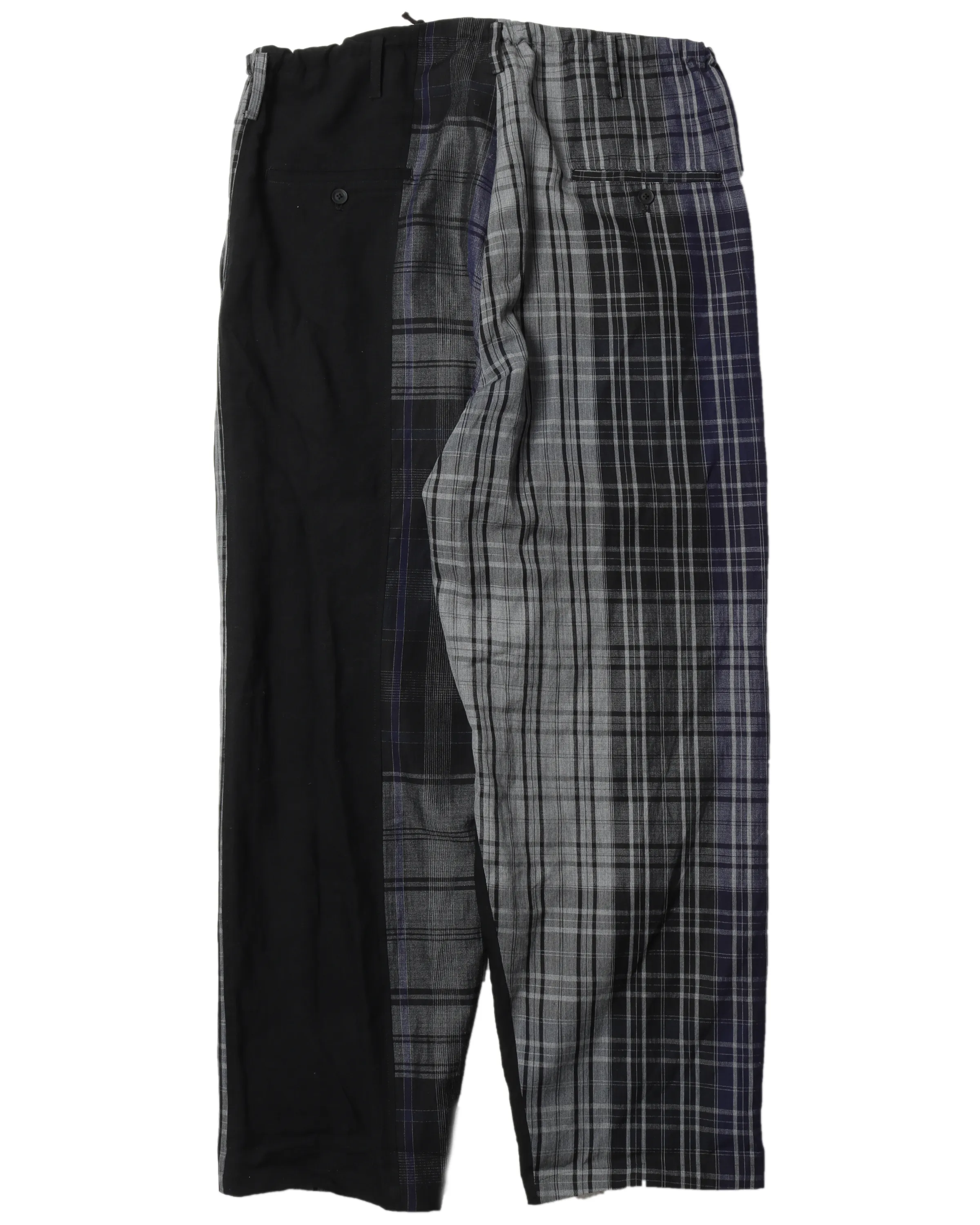 Pour Homme Asymmetric Plaid Trousers