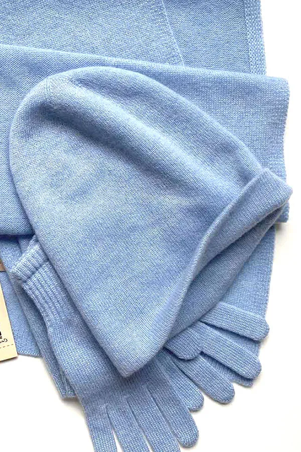 Powder blue Cashmere Beanie Hat for Women