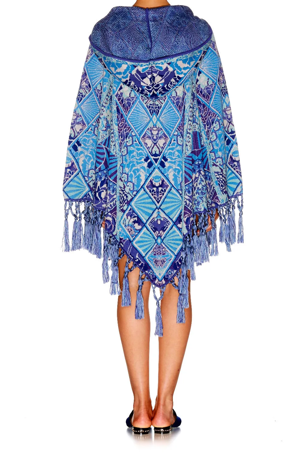 PRINTED PONCHO WITH HOOD THE BLUE MARKET