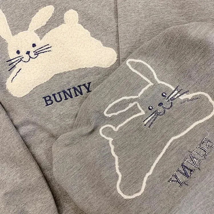 Pure Color Bunny Sweatshirt - Embrace the Cozy Elegance of Grey! 🐰✨