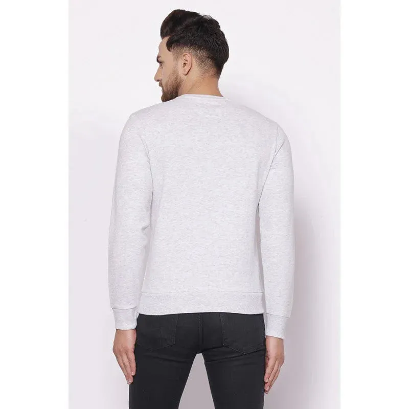 Red Tape Men's Light Grey Melange Printed Sweatshirt