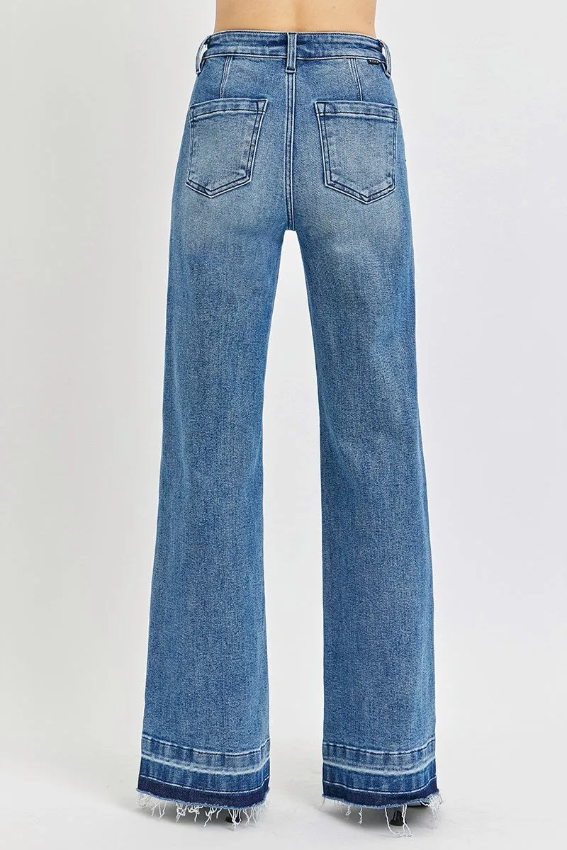 RISEN Penny Patch Pocket Wide Leg Jeans