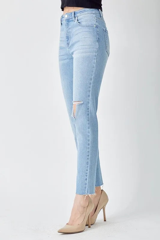 Risen Sophia High Rise Slim Tapered Leg Denim Jeans [1-3XL]