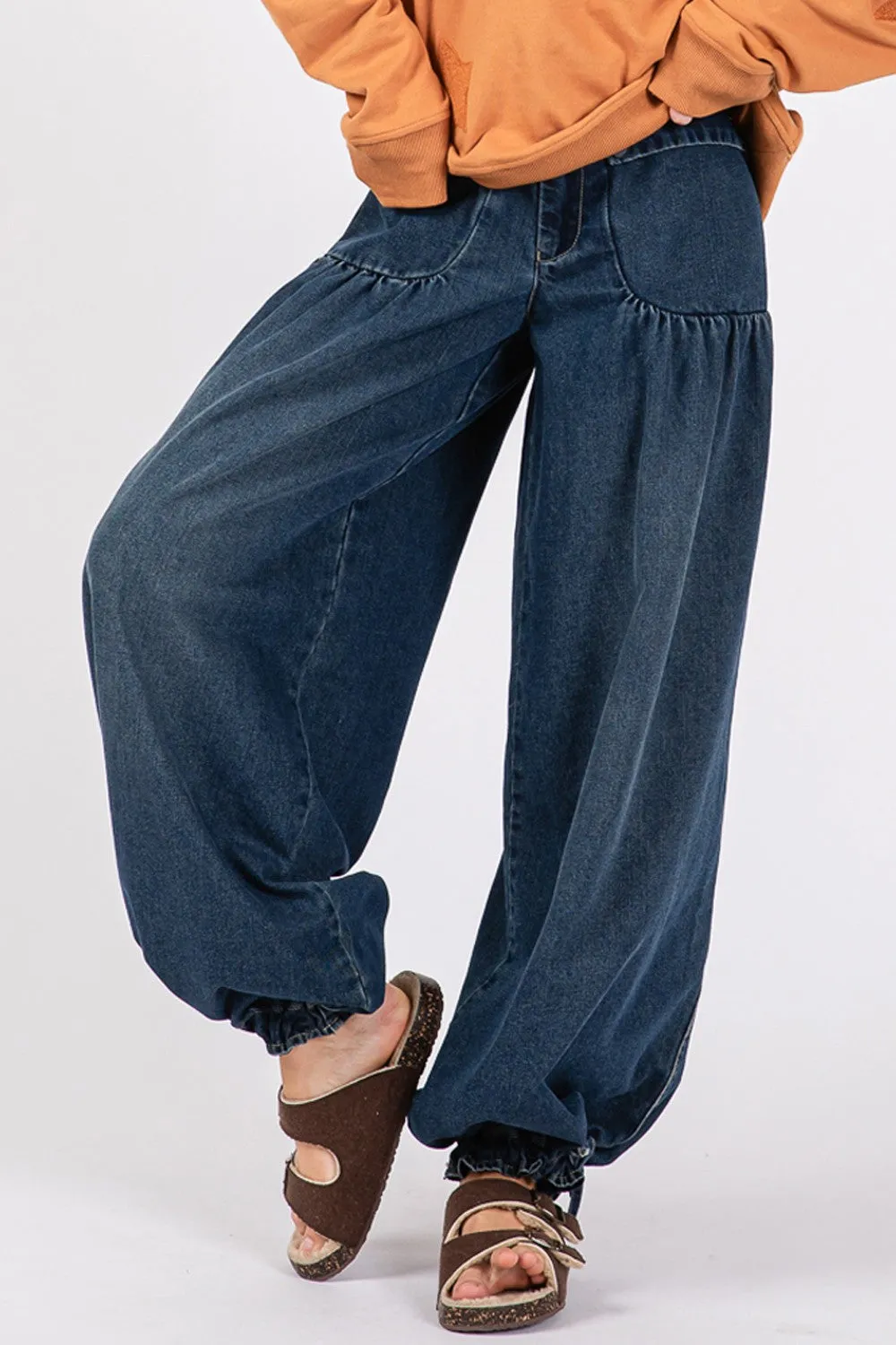 SAGE   FIG Mid-Rise Cargo Jeans with Pockets