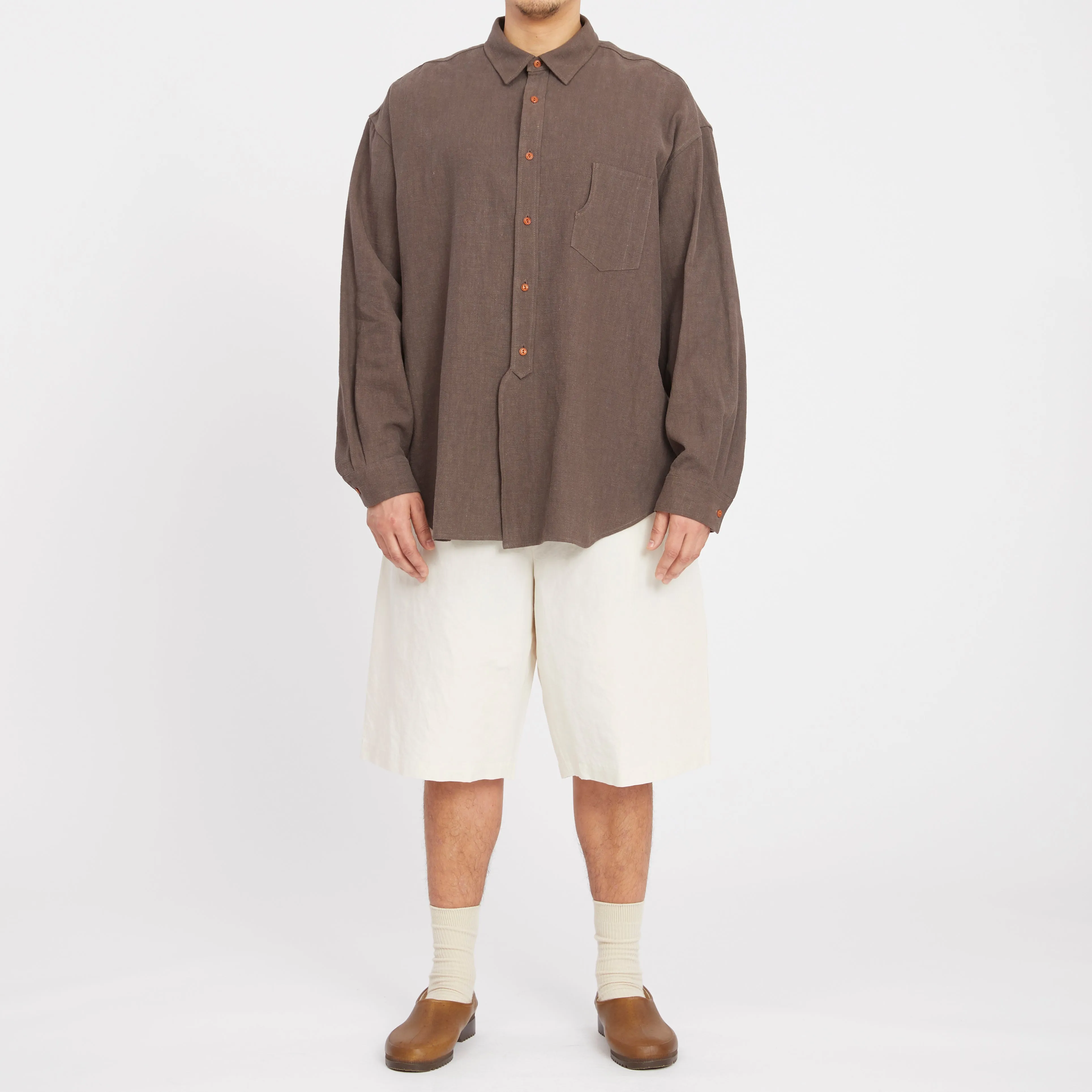 Savant Shirt - Brown Ramie