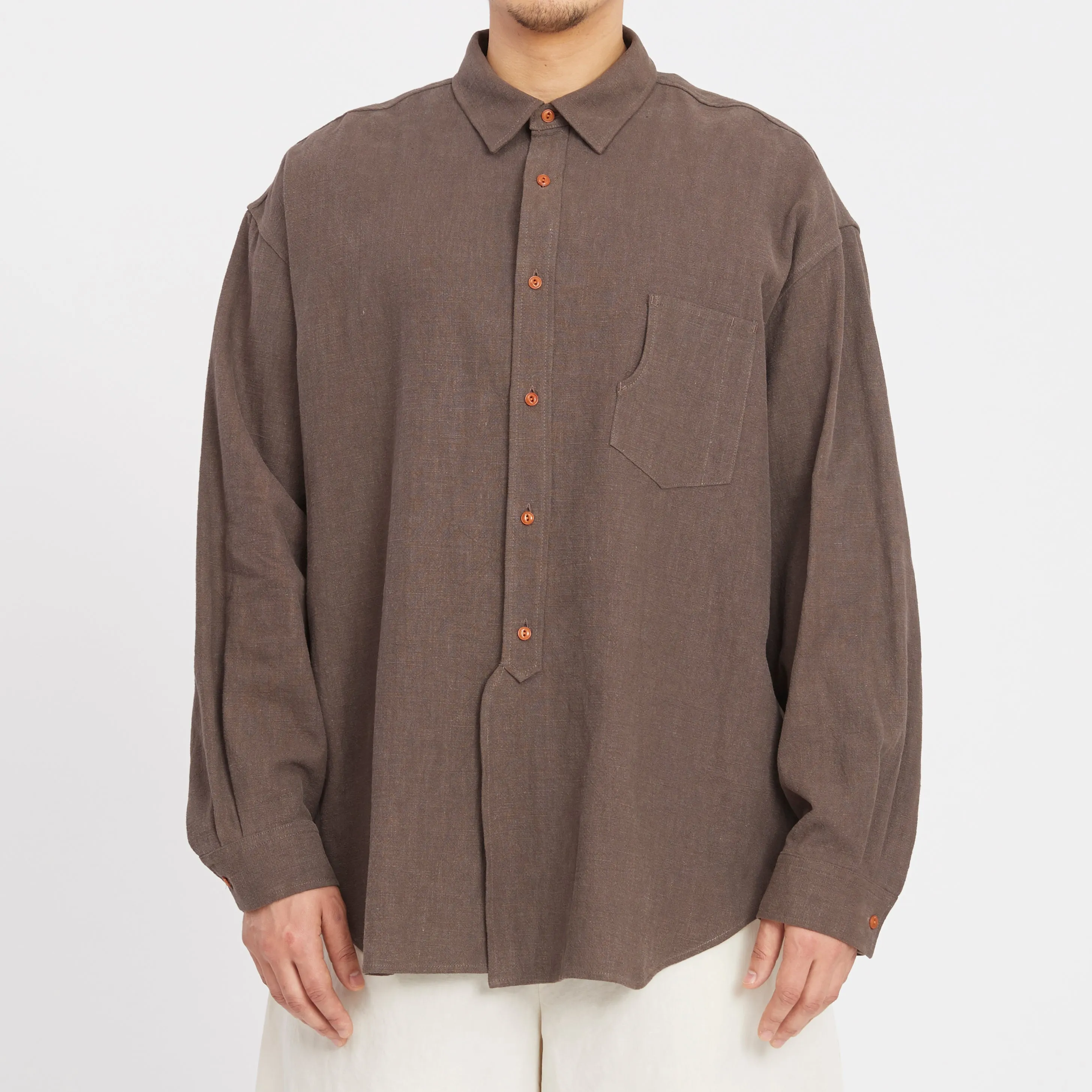 Savant Shirt - Brown Ramie