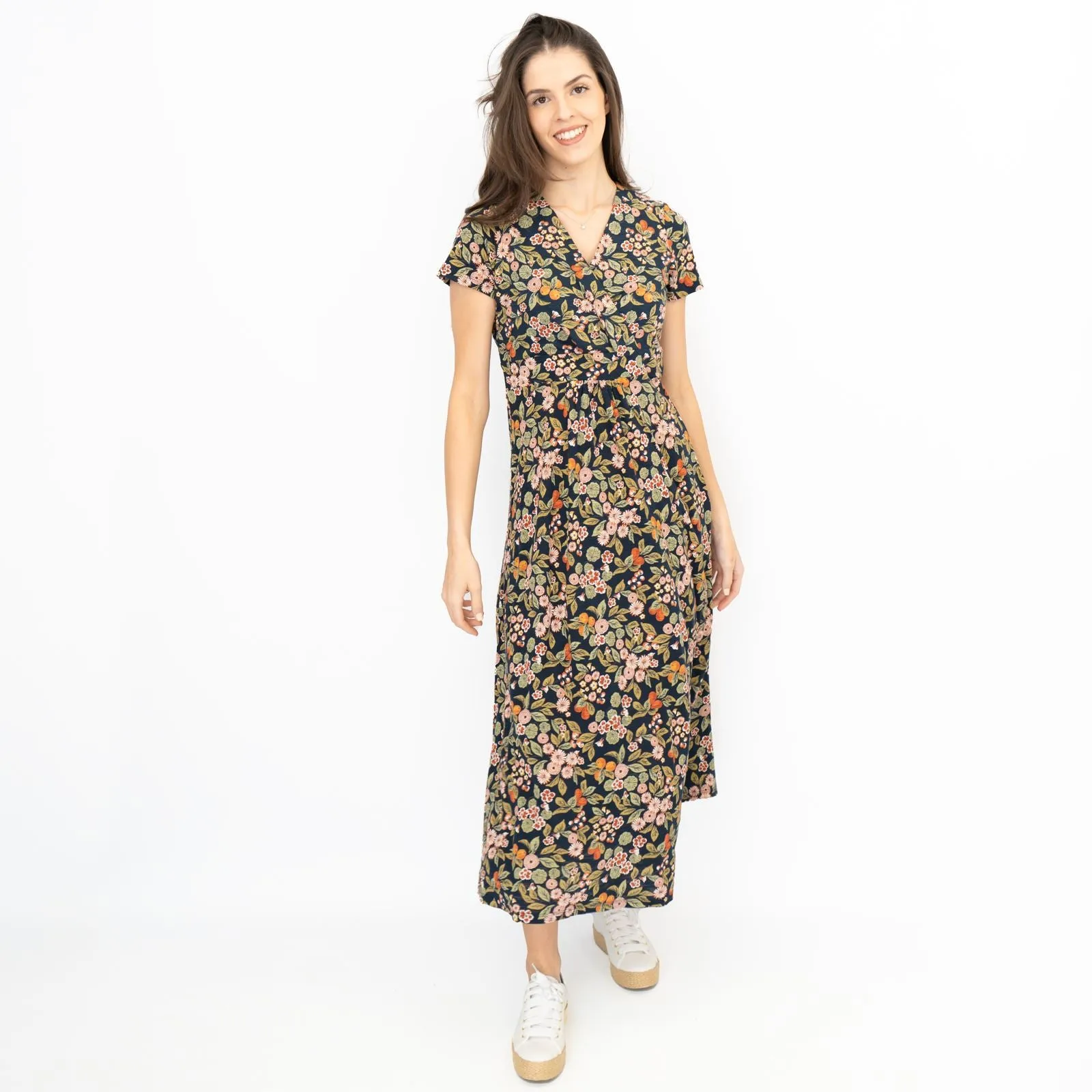 Seasalt Chapelle Midi Dress Fruit Garden Maritime Chalk