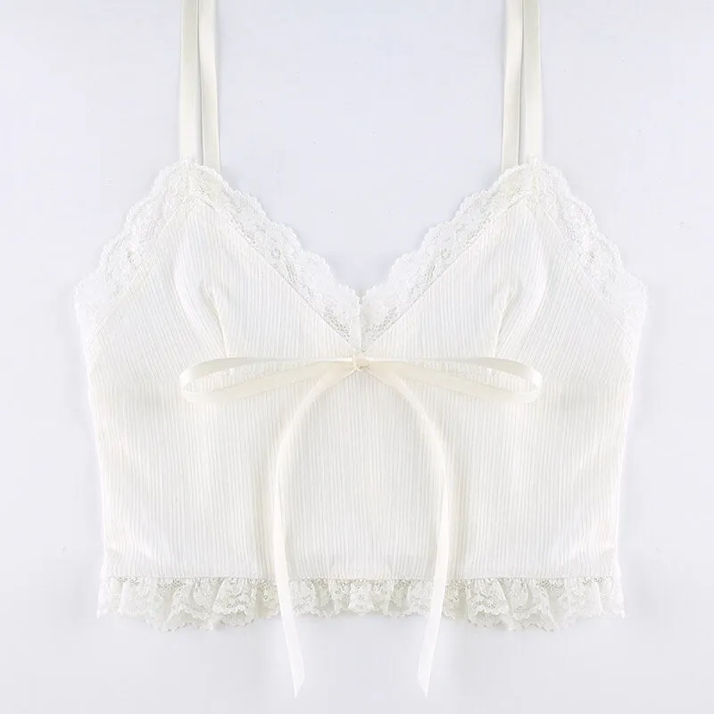 Sexy Spice Girl slim suspender white bow vest BY6004