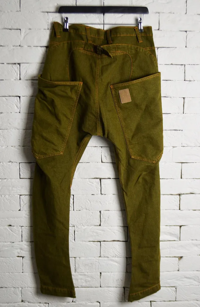 Side Pocket Jeans - Olive