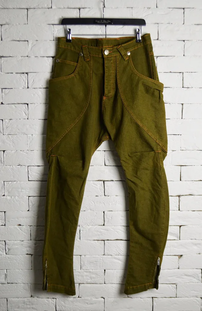 Side Pocket Jeans - Olive