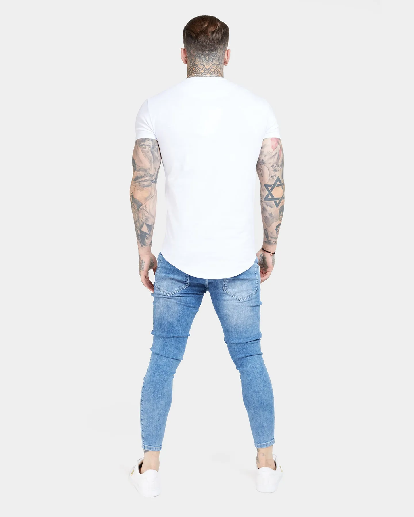 Sik Silk Distressed Skinny Denim Jeans Mid wash