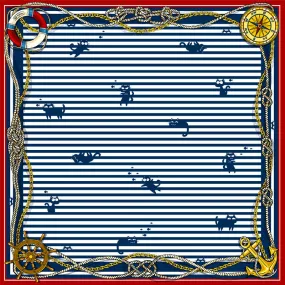 Silk Kitty Scarf "Nautical Felines"