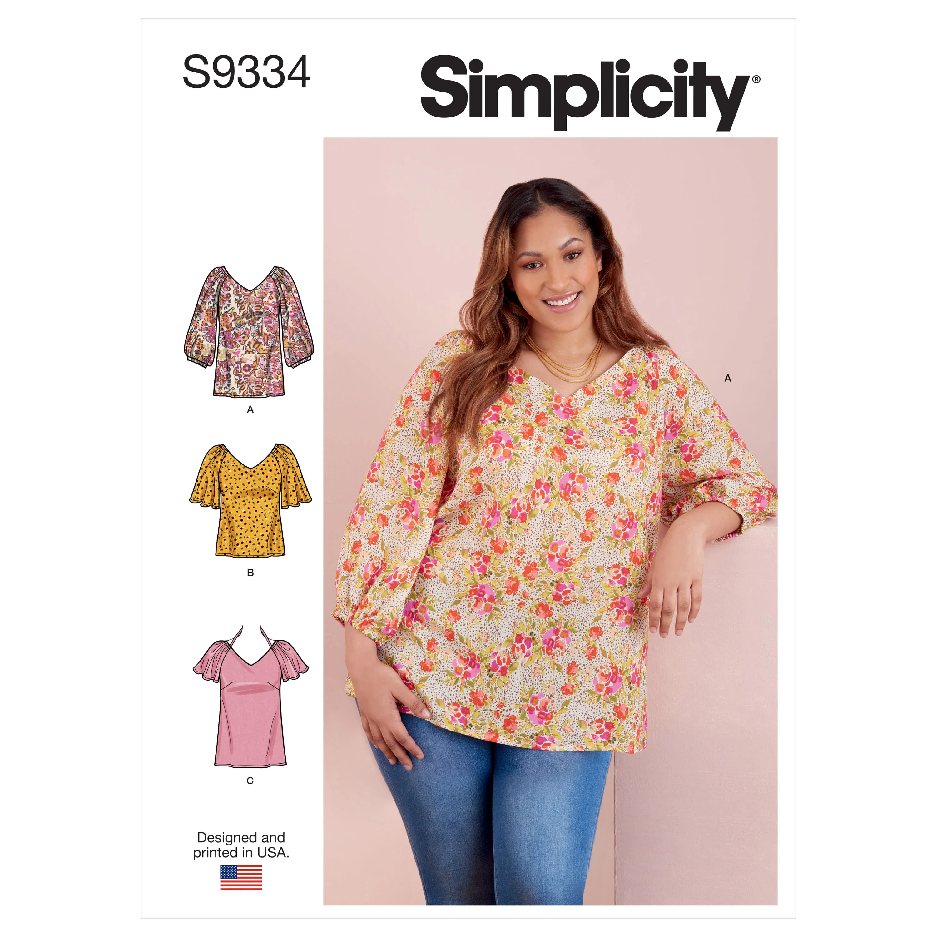 Simplicity Sewing Pattern S9334 Misses' and Women's Tops in Two Lengths