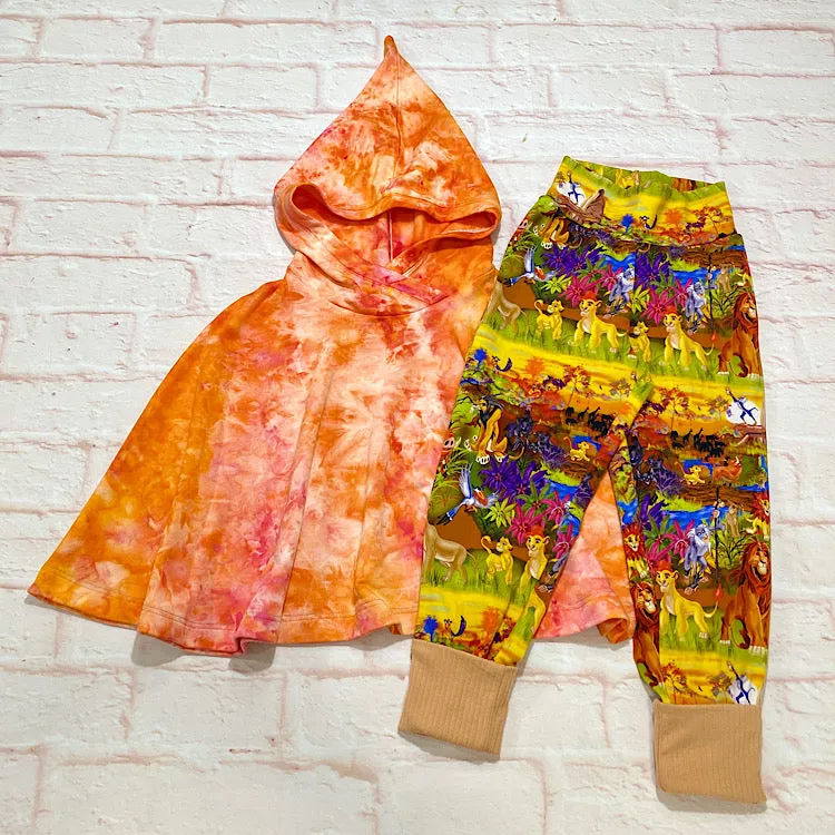 Size Med (3-6y) Winter Poncho - ICE-DYED Tangerine