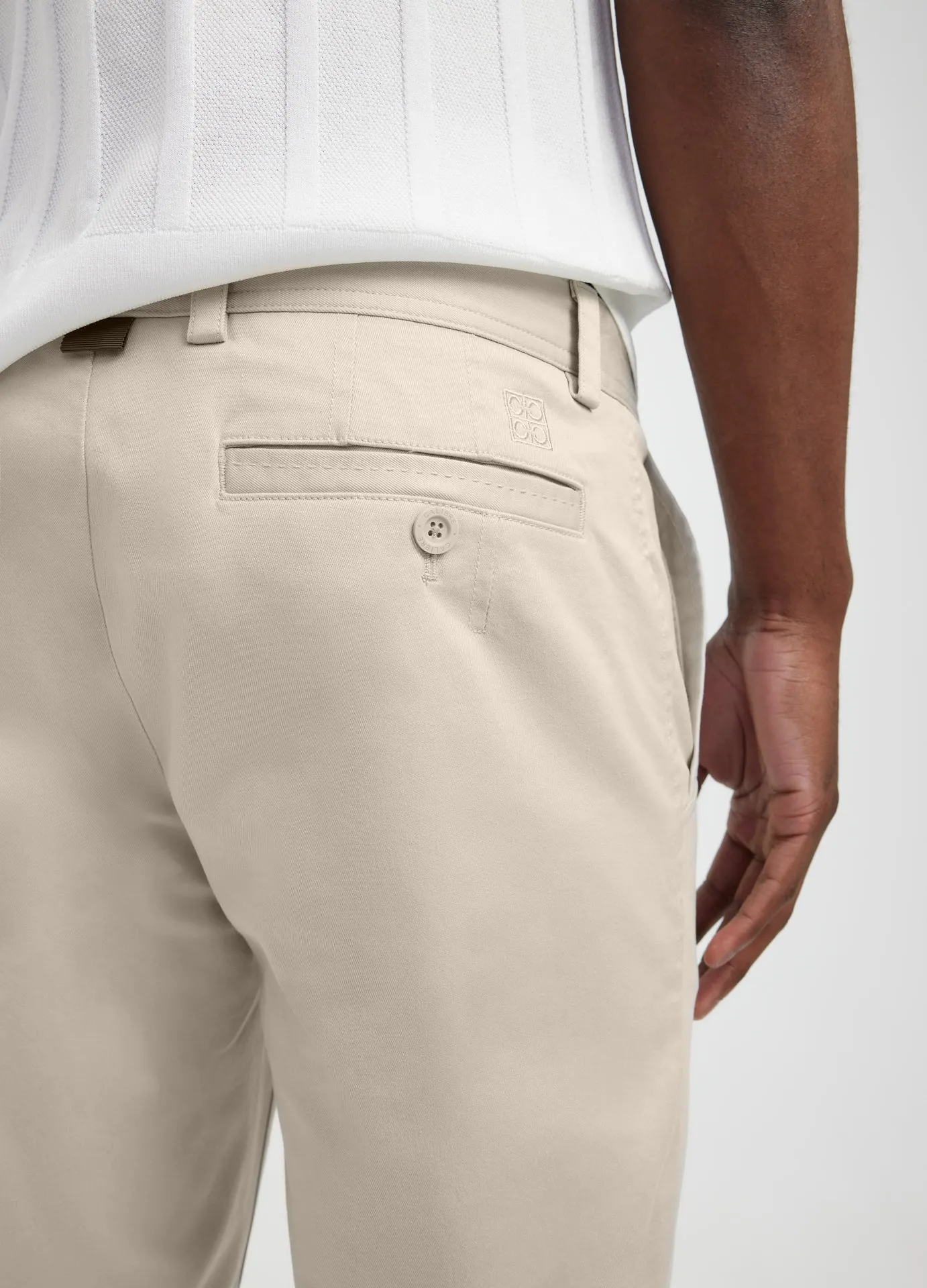 Slim Fit Cotton Stretch Chinos Almond