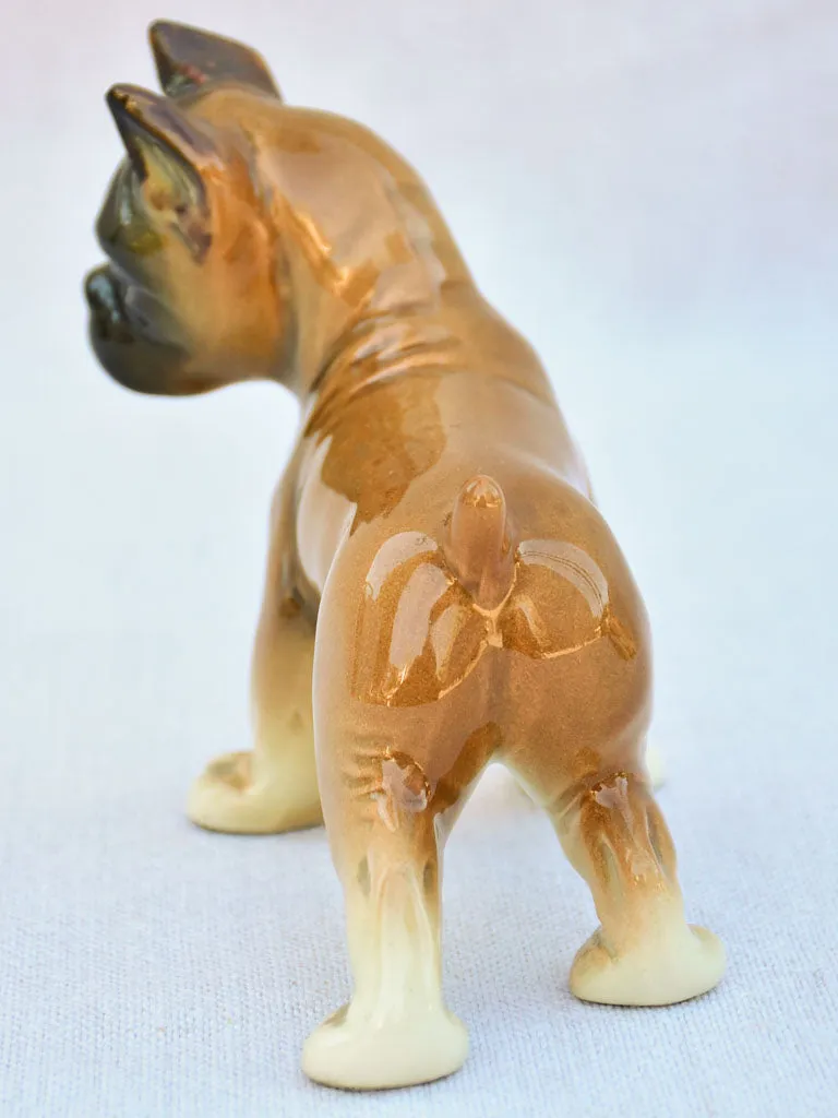 Small 1940's earthenware sculpture of a young boxer dog