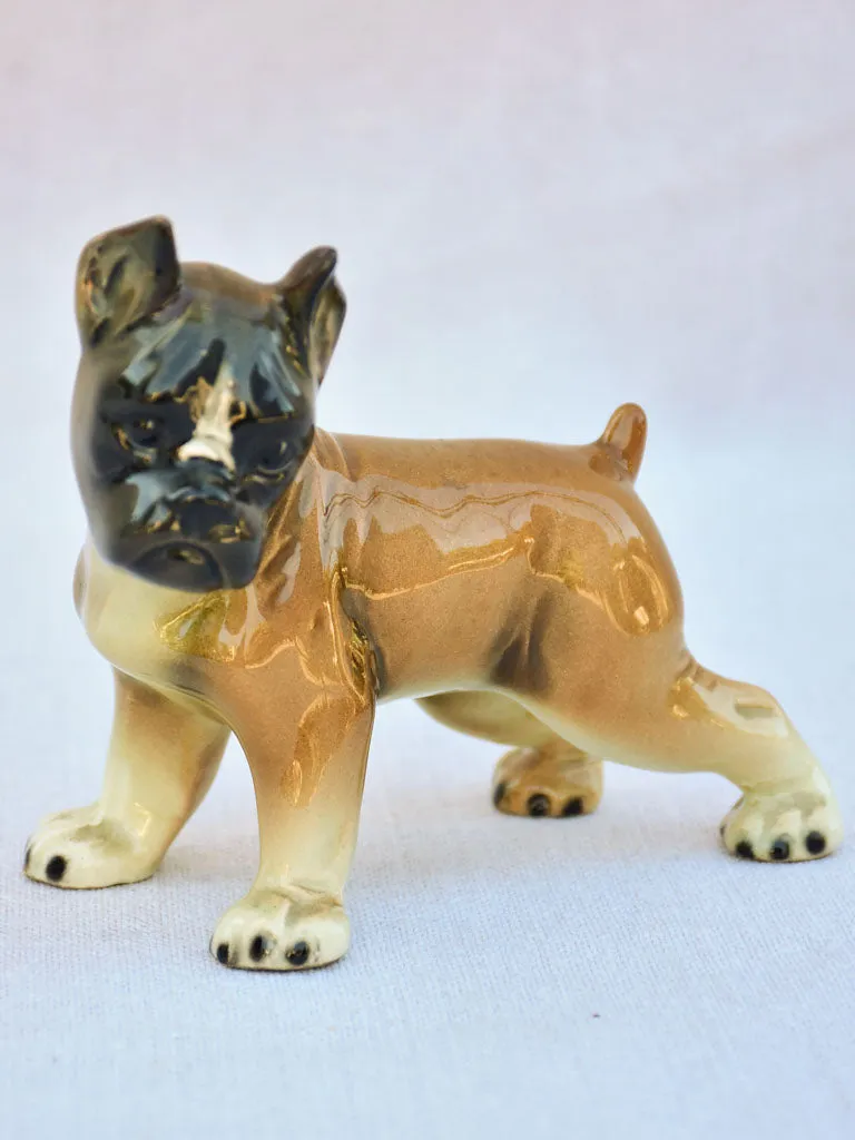 Small 1940's earthenware sculpture of a young boxer dog