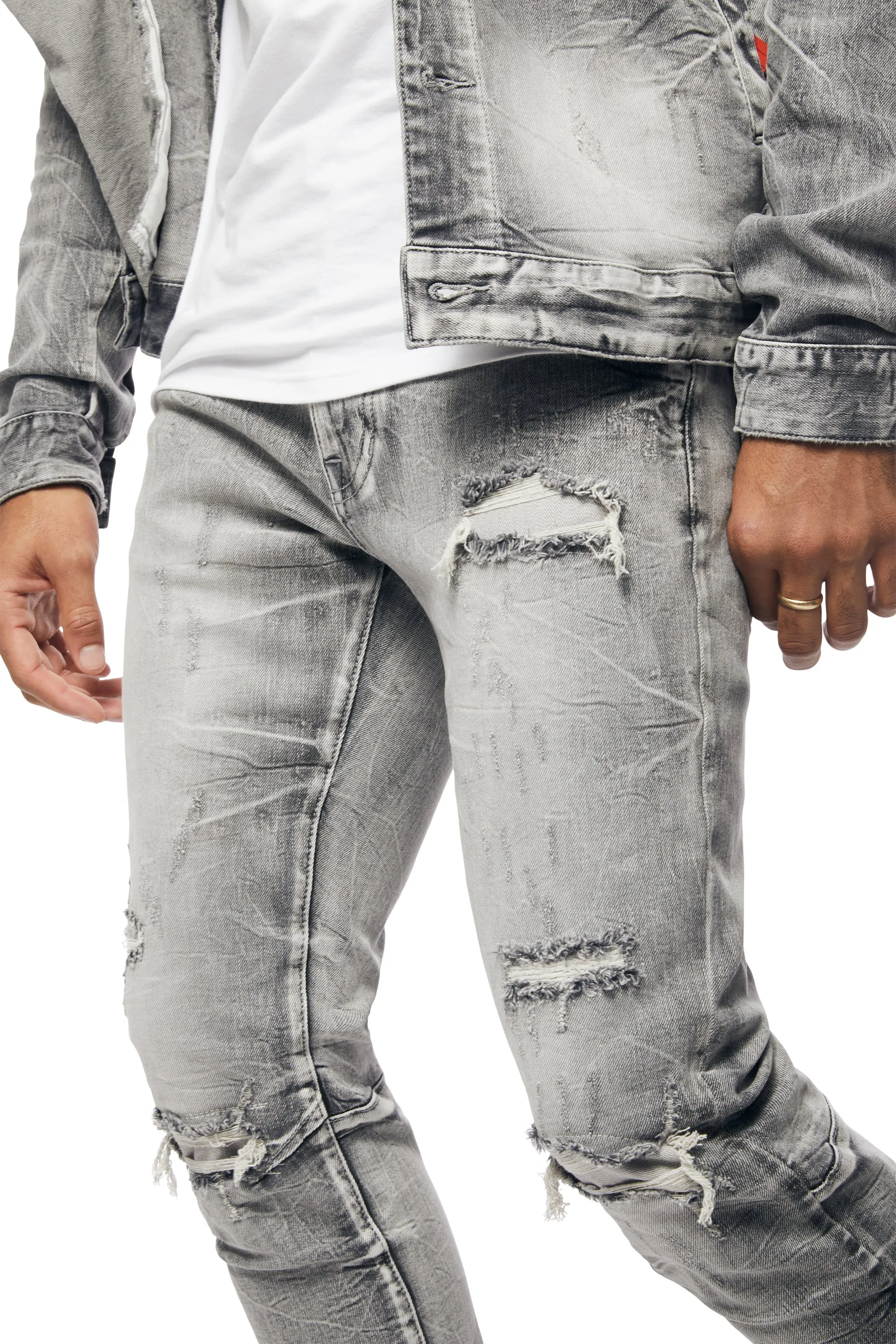 Smoke Rise Men's Wave Effect Jeans