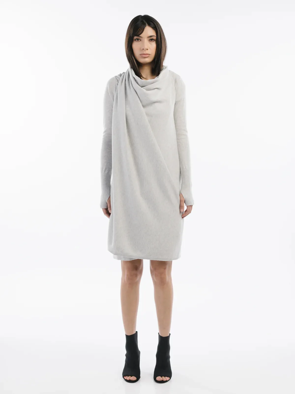 Snap Wrap Vest Dress in Light Silver by NFP